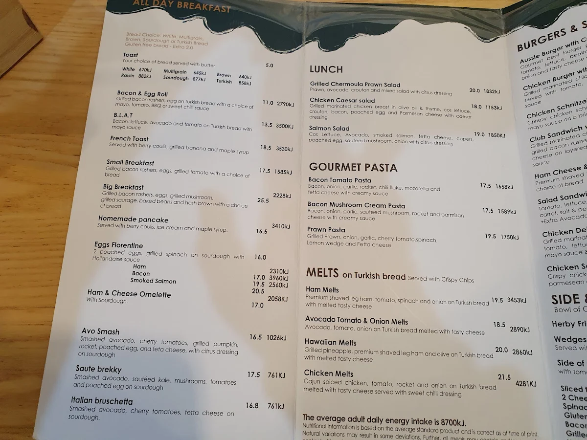 Menu, Caffe Cherry Beans