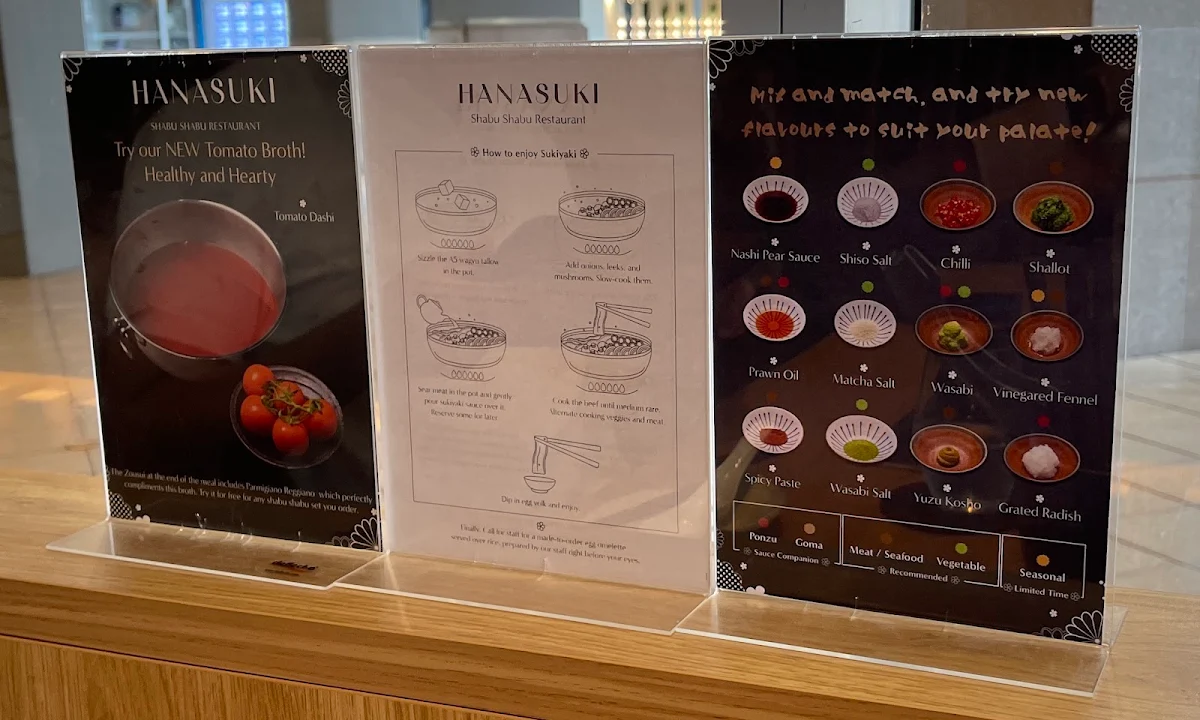 Menu, Hanasuki Chatswood しゃぶしゃぶ