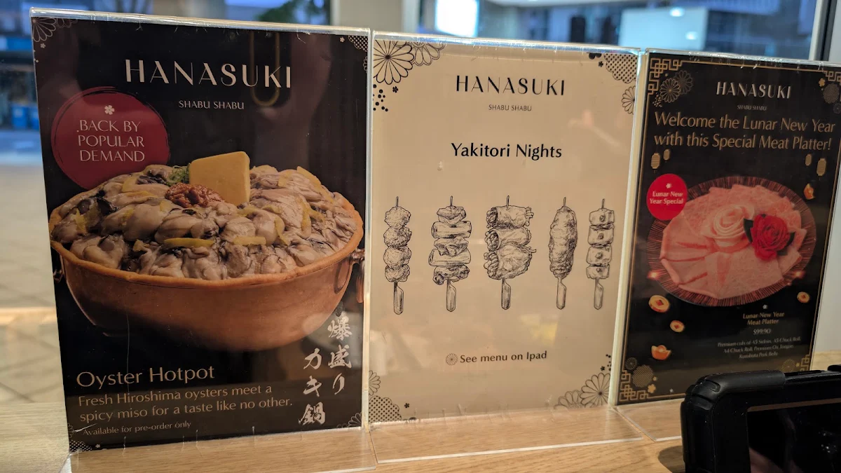 Menu, Hanasuki Chatswood しゃぶしゃぶ