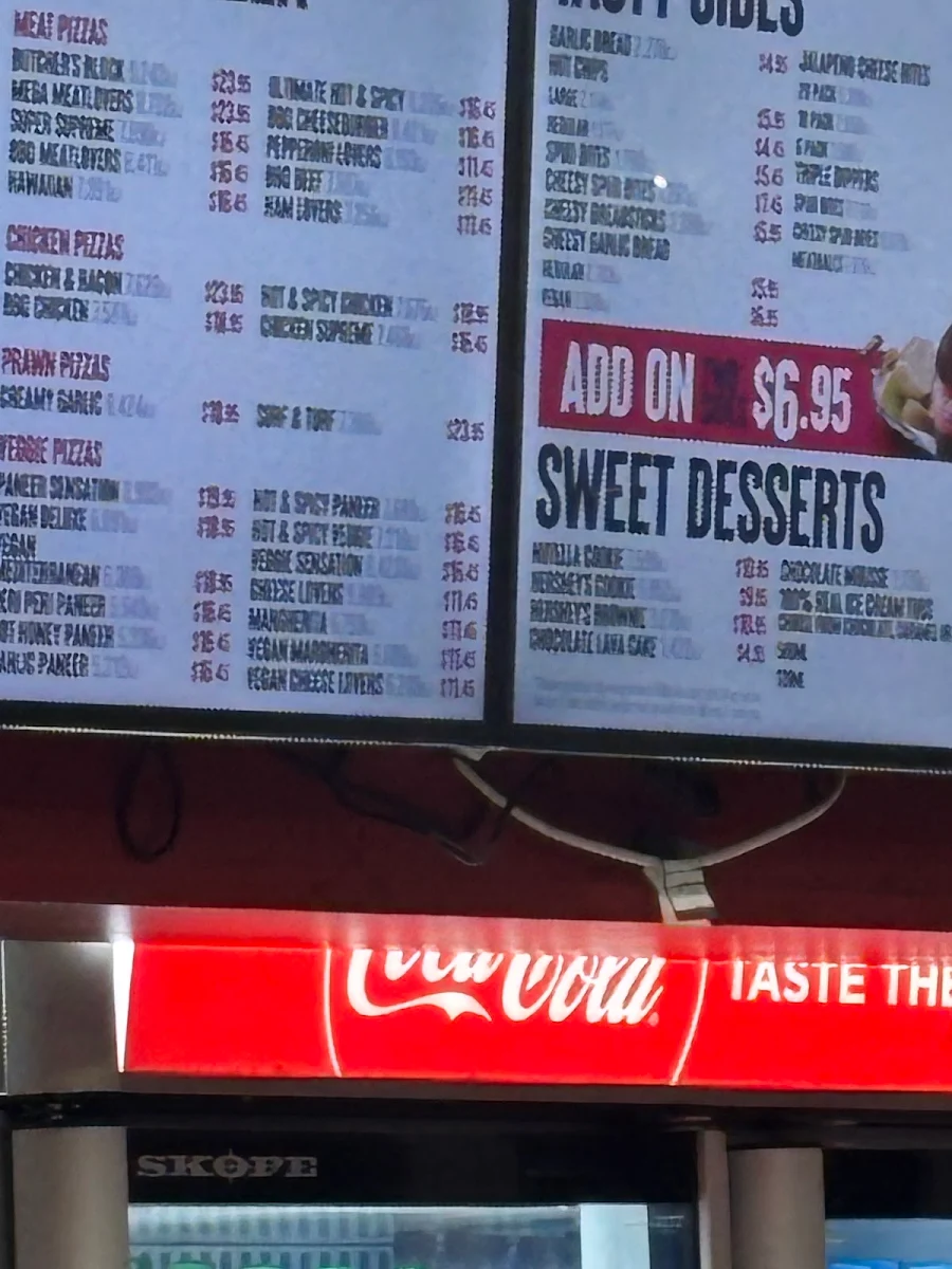 Menu, Pizza Hut