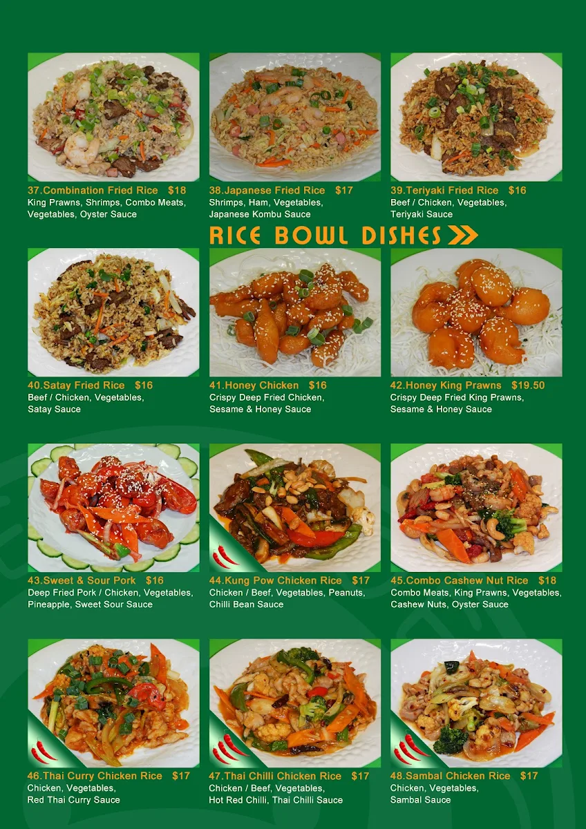 Menu, Green Joe Wok & Sushi