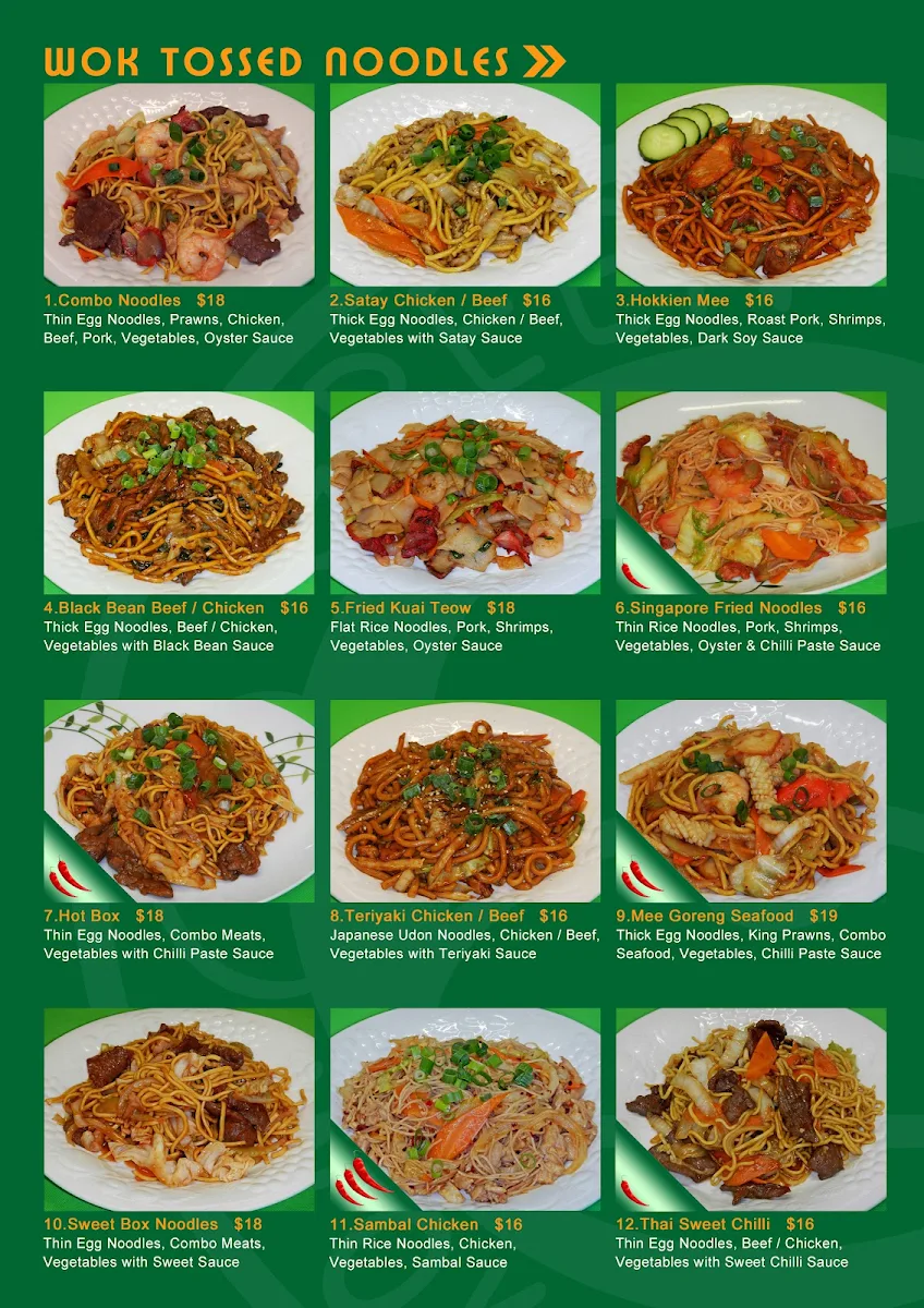 Menu, Green Joe Wok & Sushi