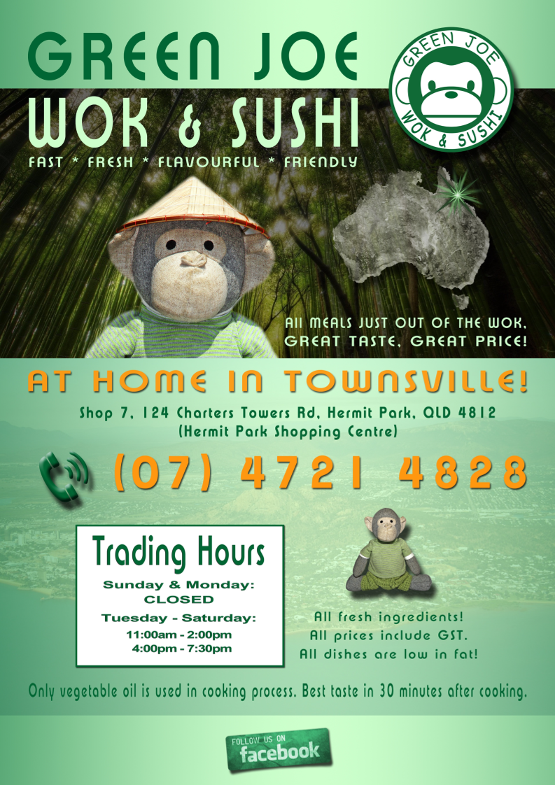 Menu, Green Joe Wok & Sushi