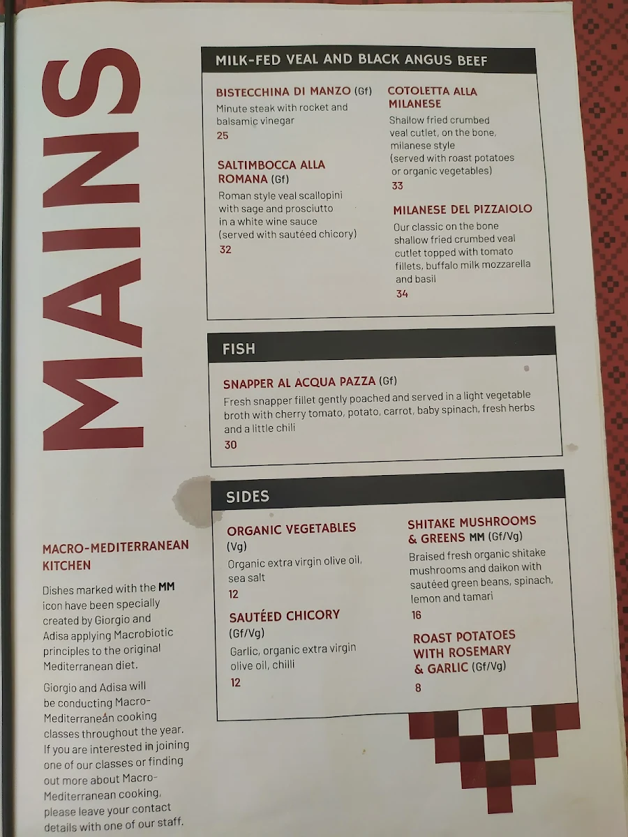 Menu, Pompei's