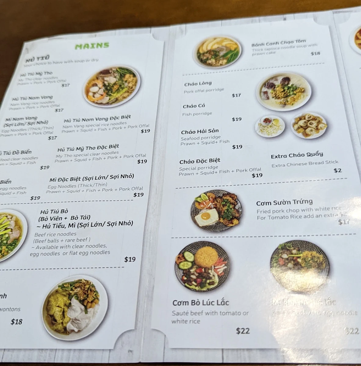 Menu, Yung Lee Cafe & Restaurant
