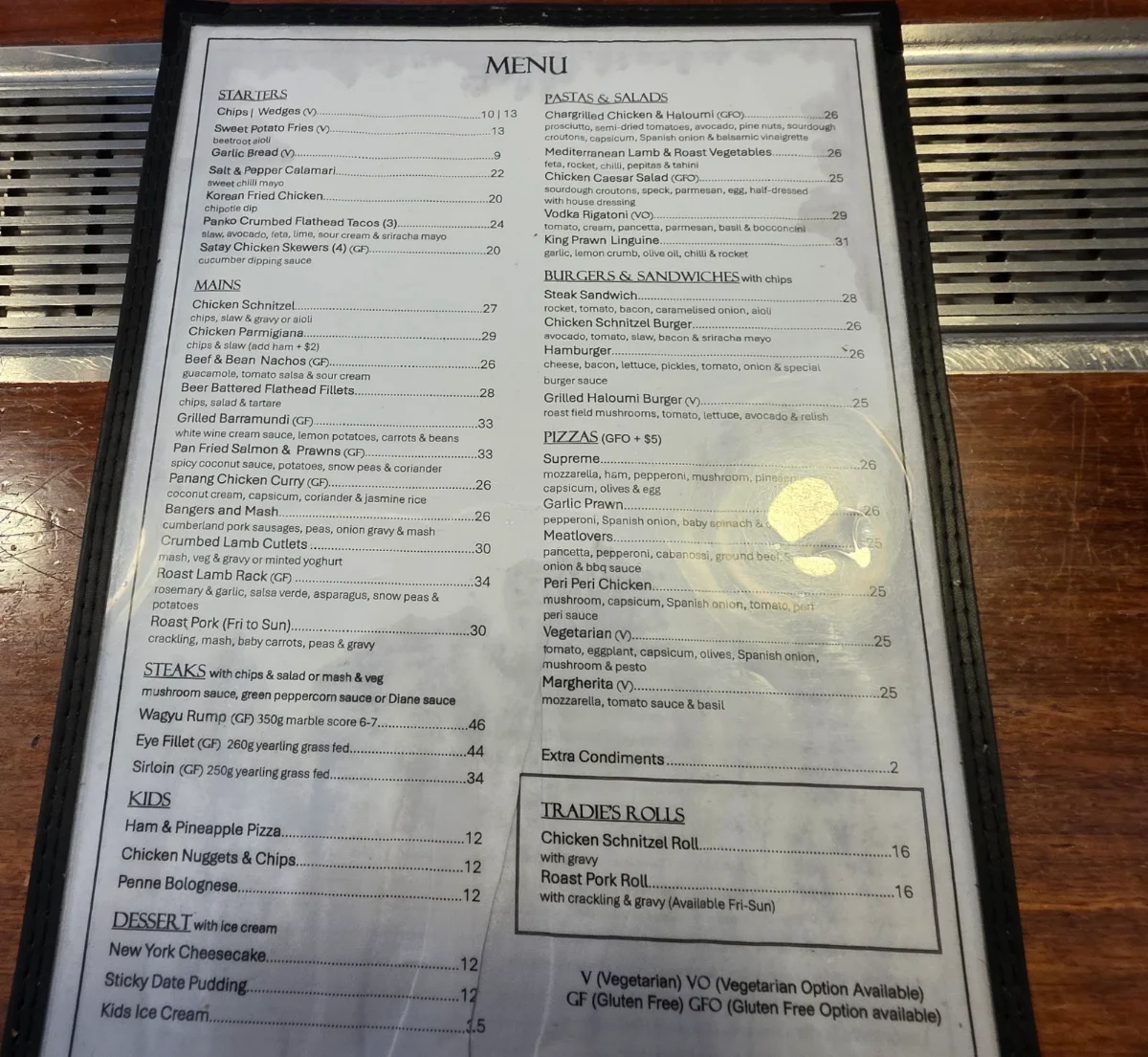 Menu, The Great Northern Hotel