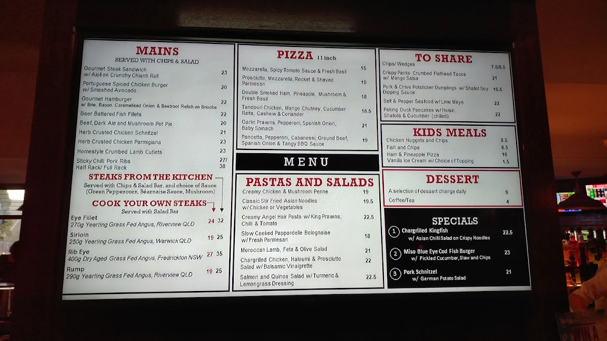 Menu, The Great Northern Hotel