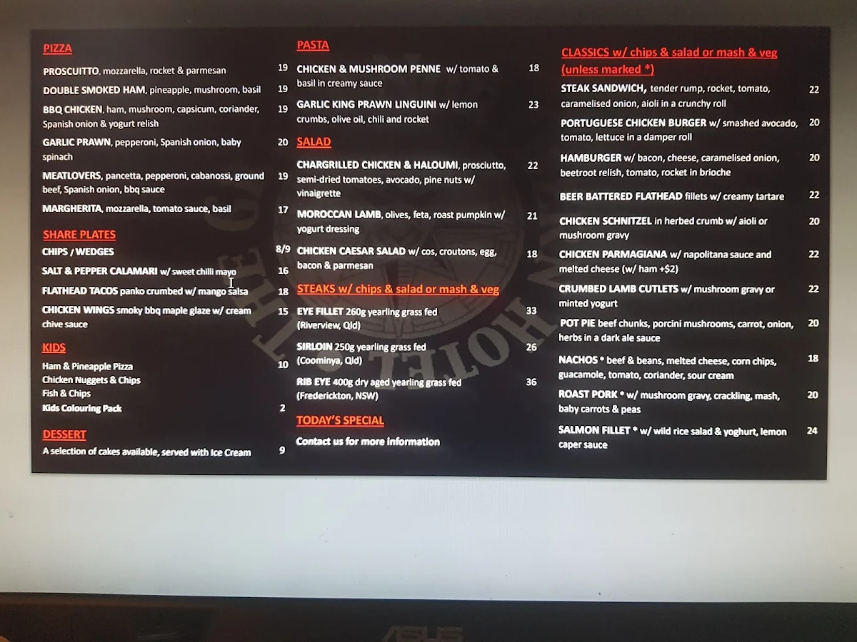 Menu, The Great Northern Hotel