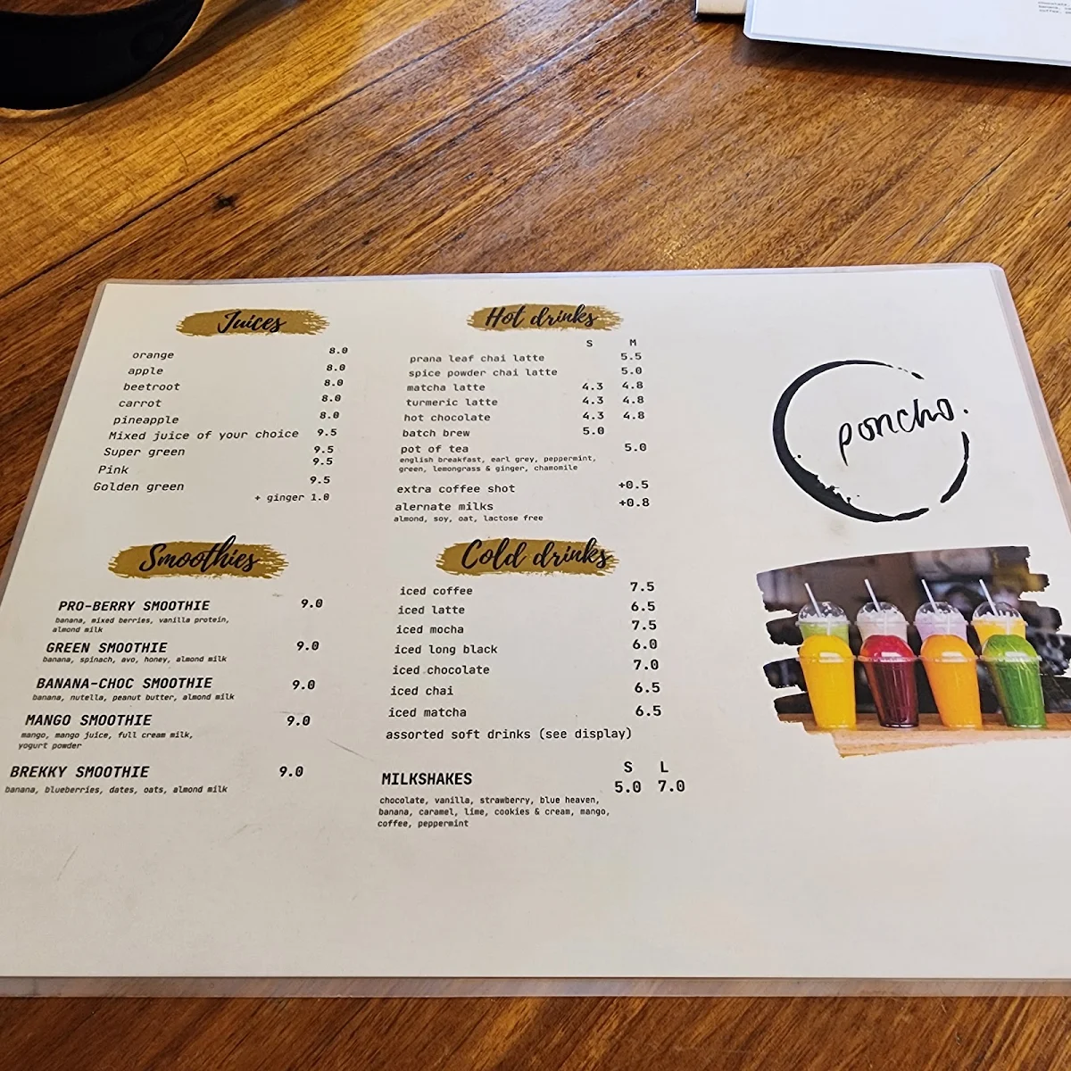 Menu, Poncho