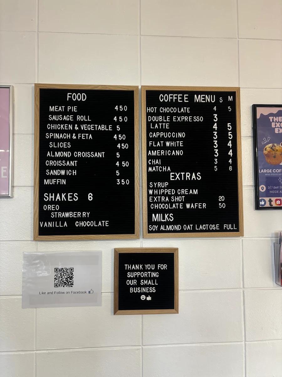 Menu, The Coffee Exchange Express