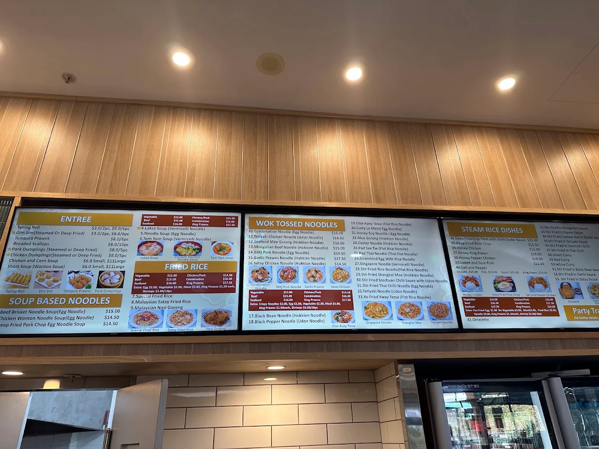 Menu, Noodle Paradise