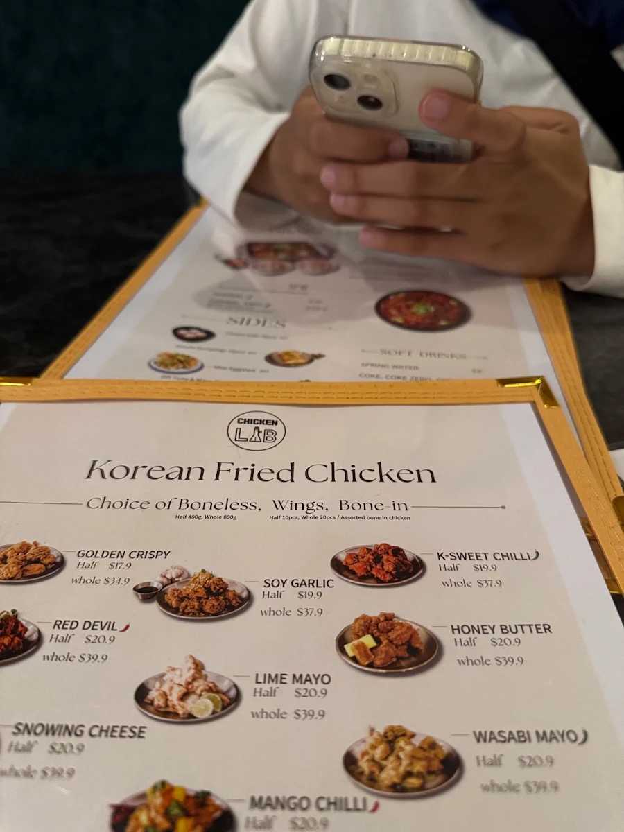 Menu, Chicken Lab Northbridge(Korean Fried Chicken)