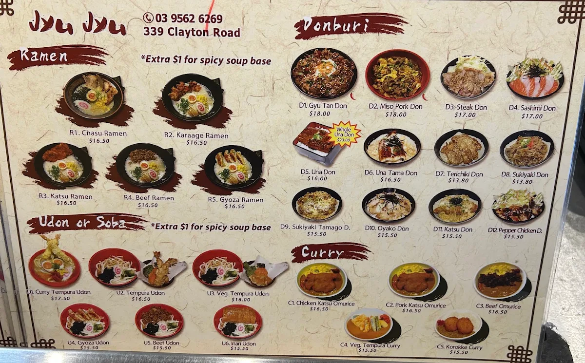 Menu, Jyu Jyu