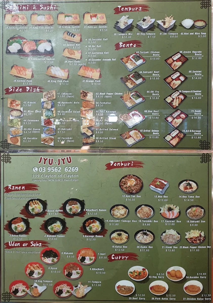 Menu, Jyu Jyu