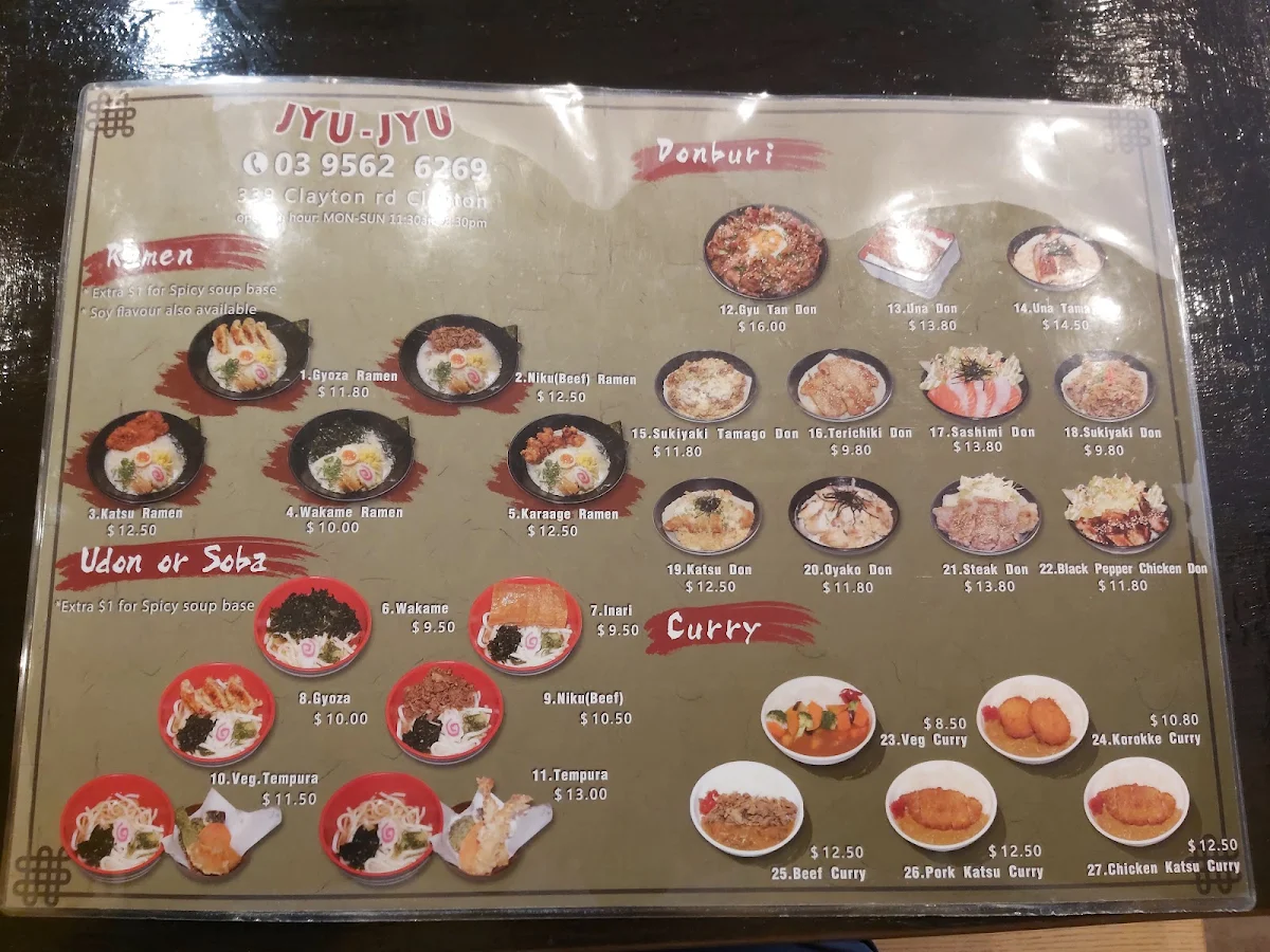 Menu, Jyu Jyu
