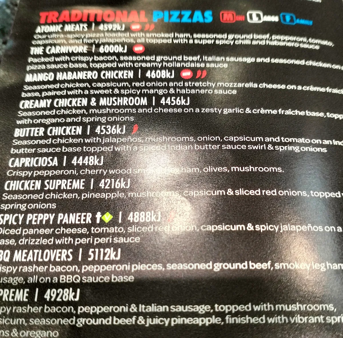 Menu, Domino's Pizza Five Dock