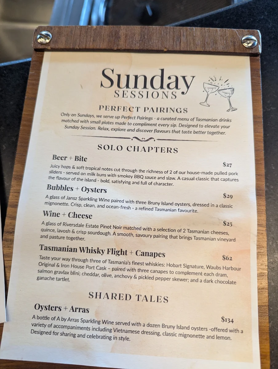 Menu, The Story Bar