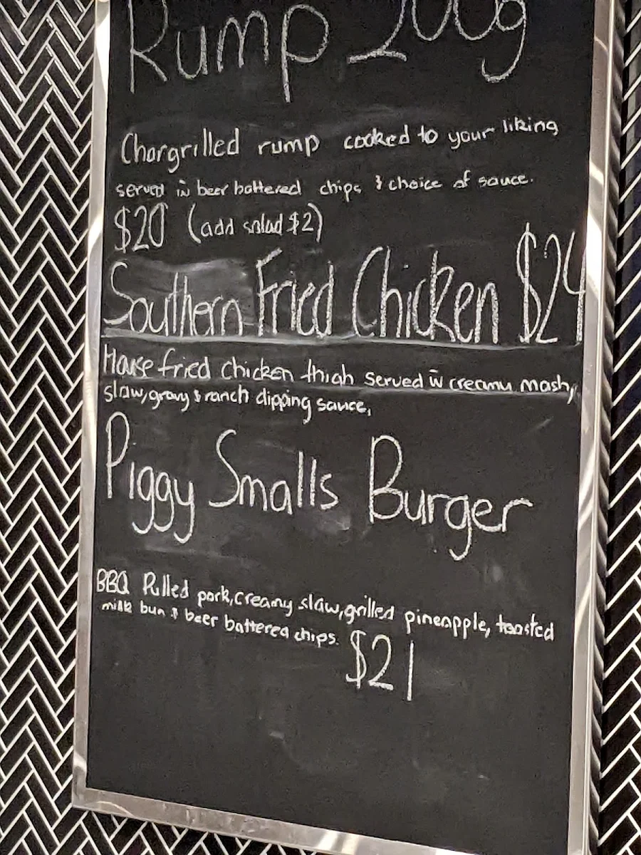 Menu, Ashmore Tavern