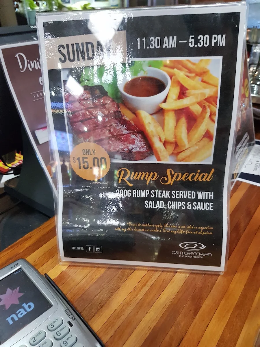 Menu, Ashmore Tavern