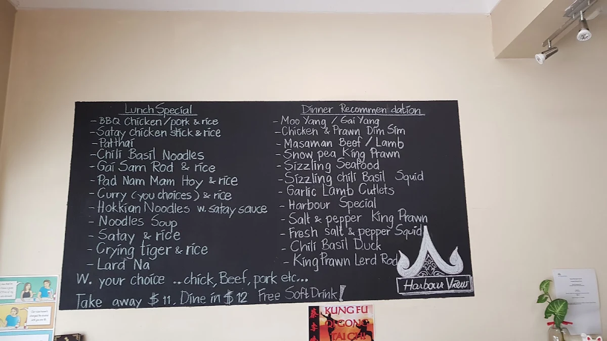 Menu, Harbour View Thai Kiama Restaurant