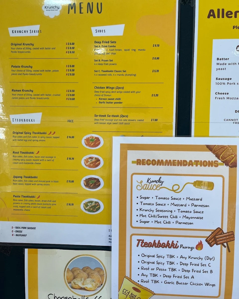 Menu, Krunchy