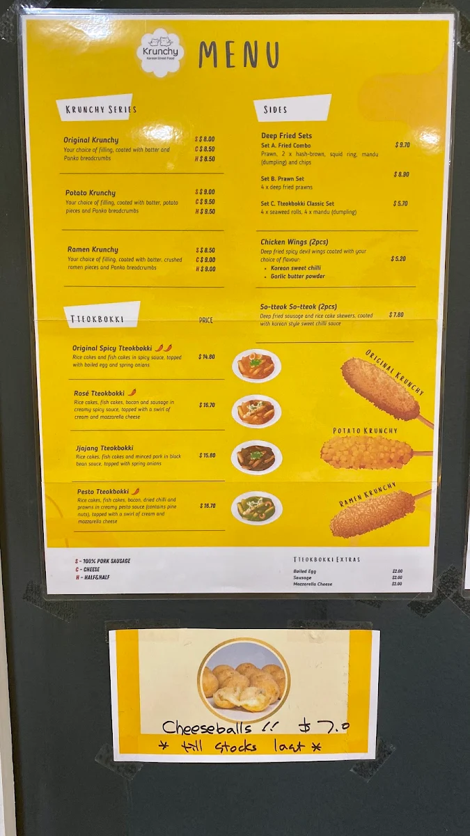 Menu, Krunchy