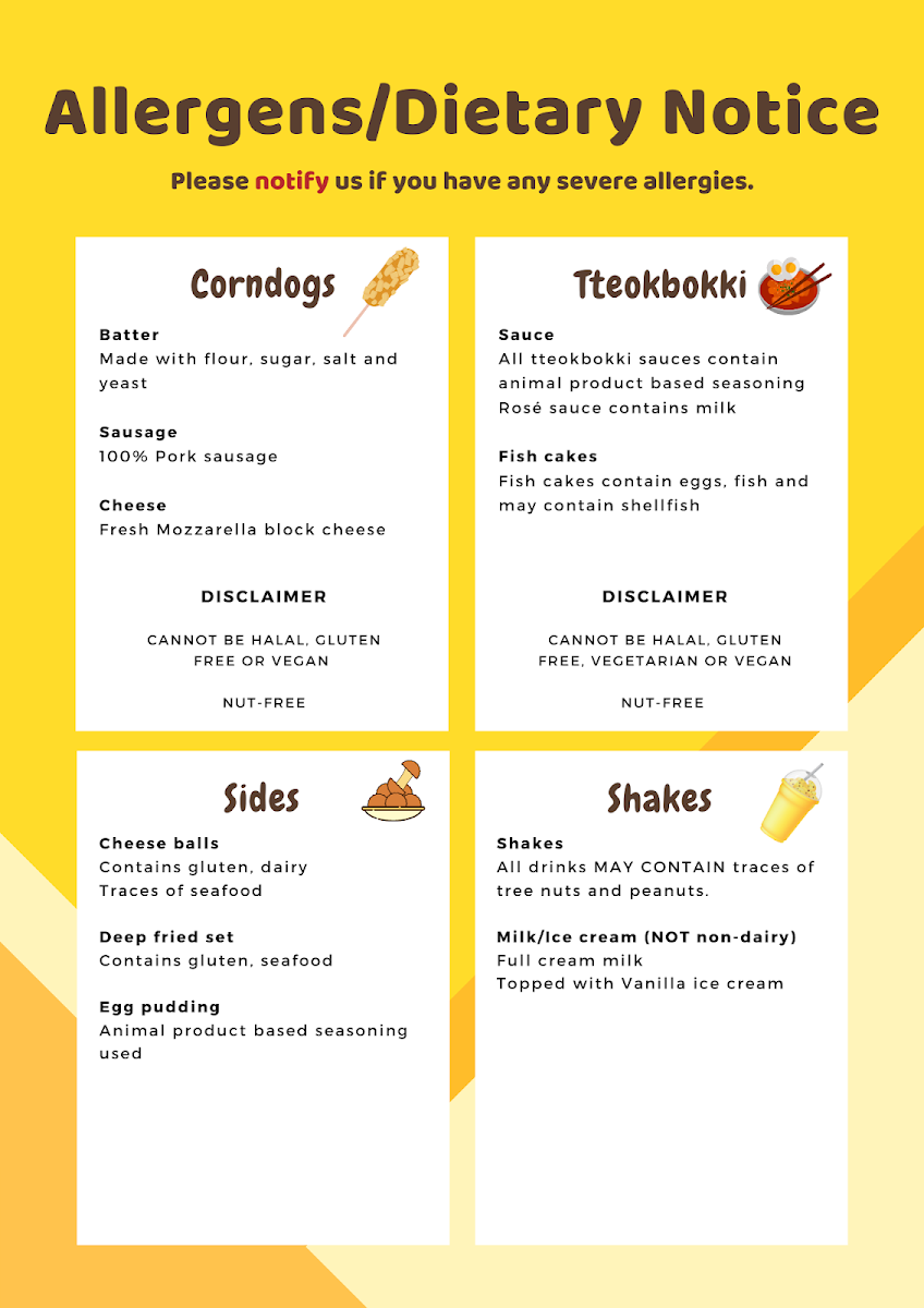 Menu, Krunchy
