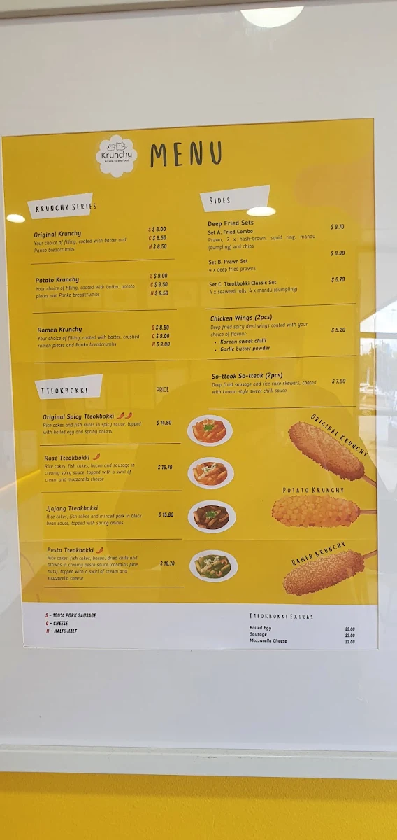 Menu, Krunchy