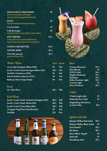 Menu, Daisy Thai