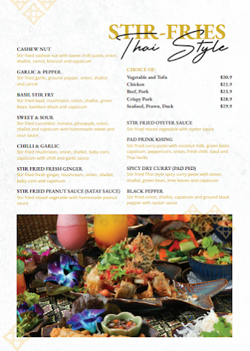Menu, Daisy Thai