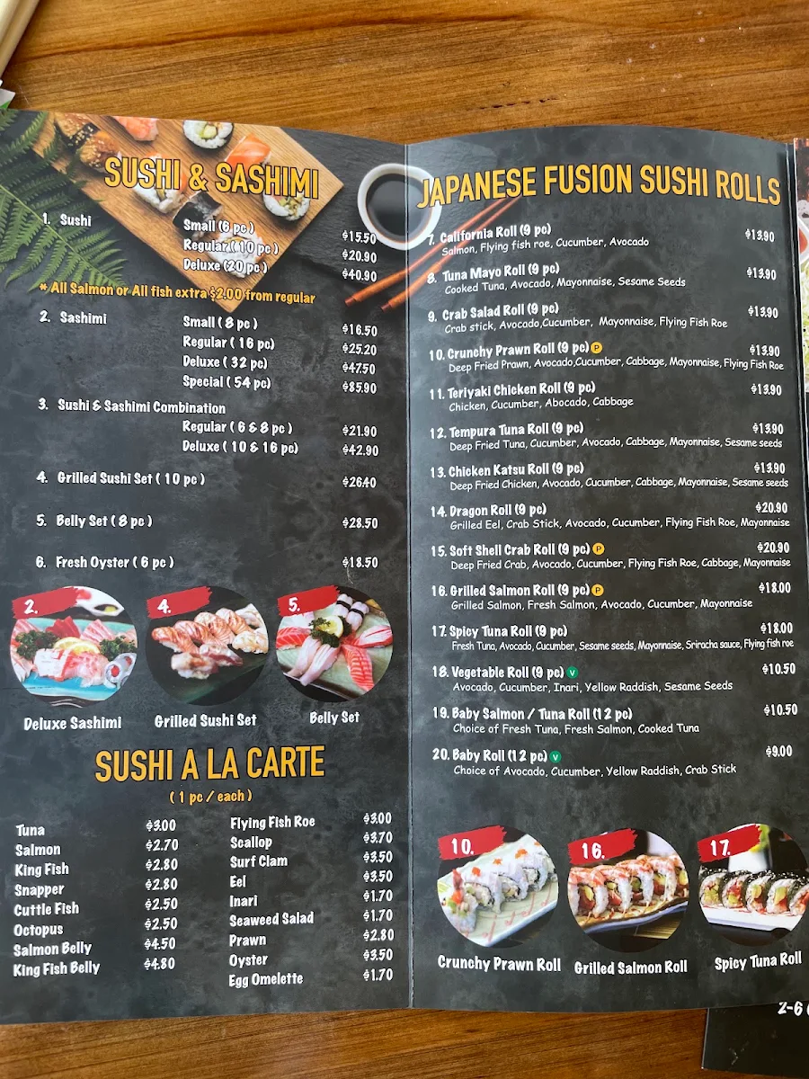 Menu, Tatsuya West Ryde