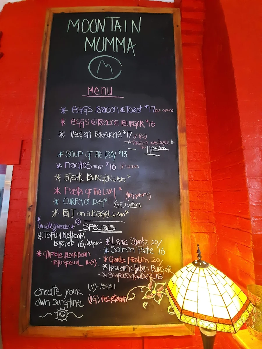 Menu, Mountain Mumma