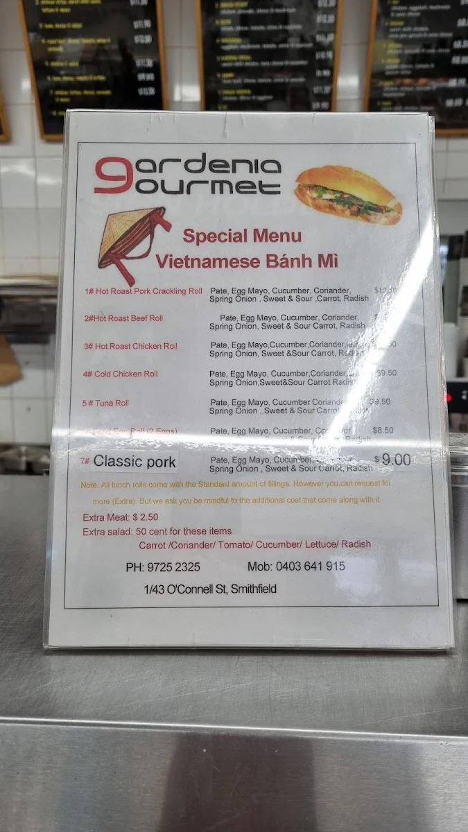 Menu, Gardenia Gourmet Smithfield