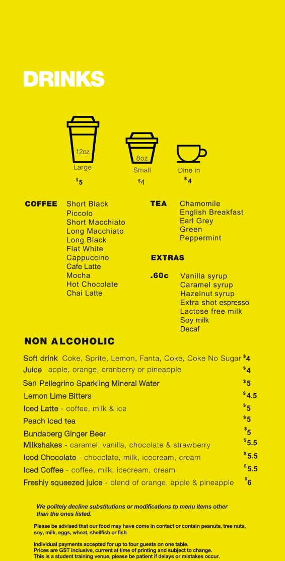 Menu, First Course Bistro