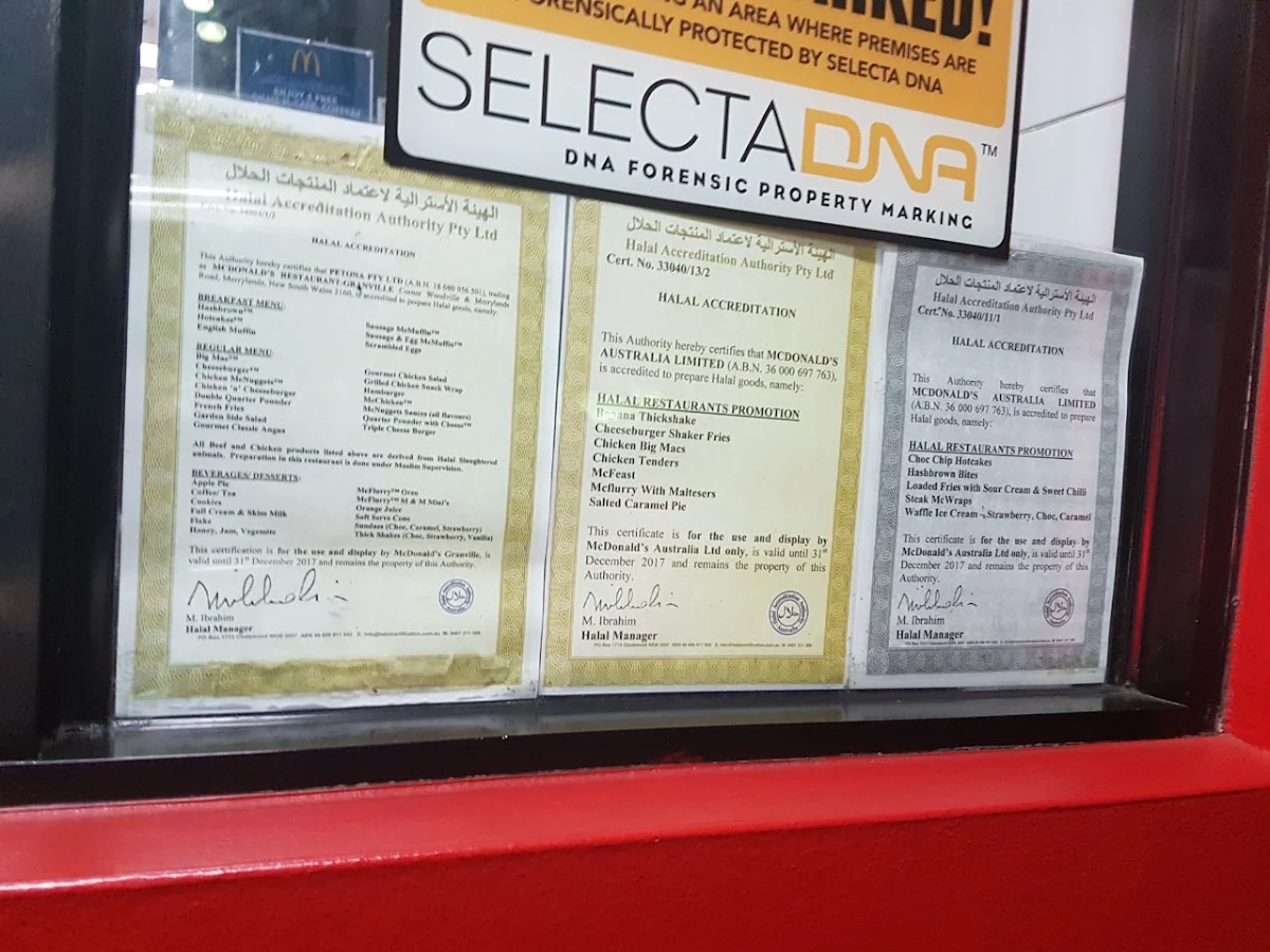 Menu, McDonald's Granville