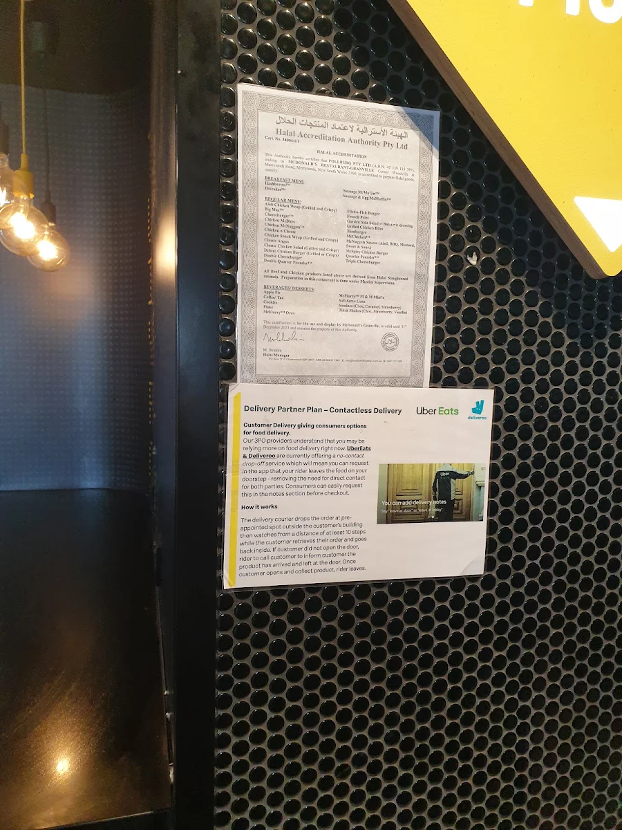 Menu, McDonald's Granville