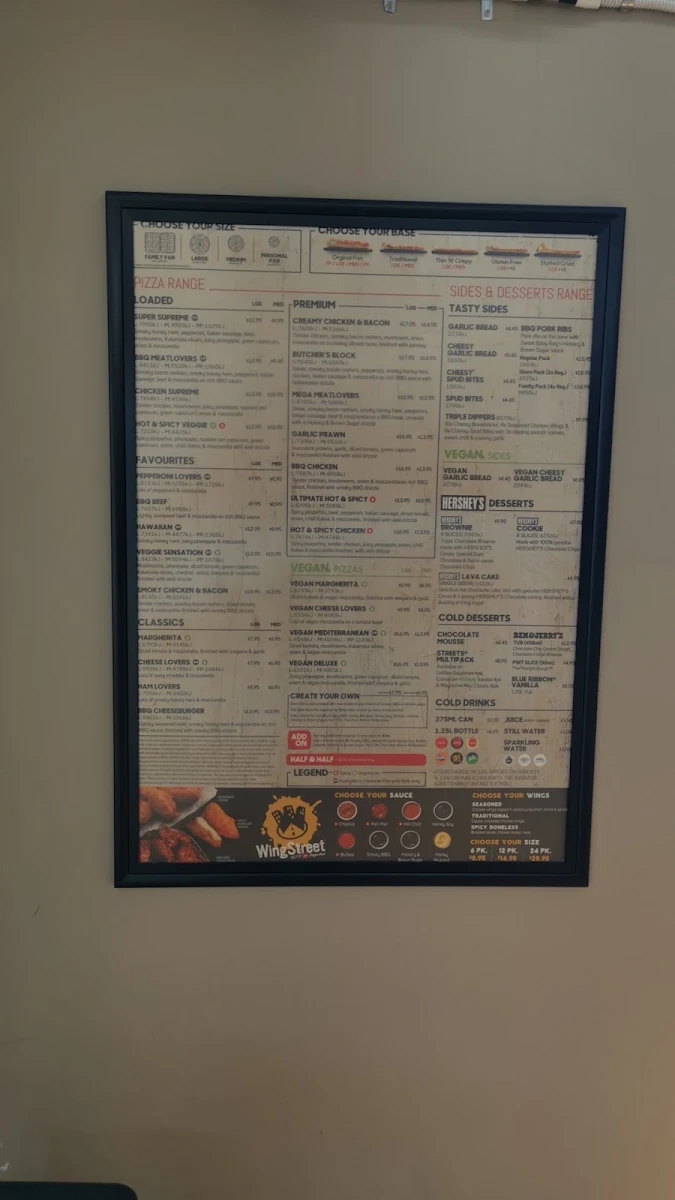 Menu, Pizza Hut Sunshine West