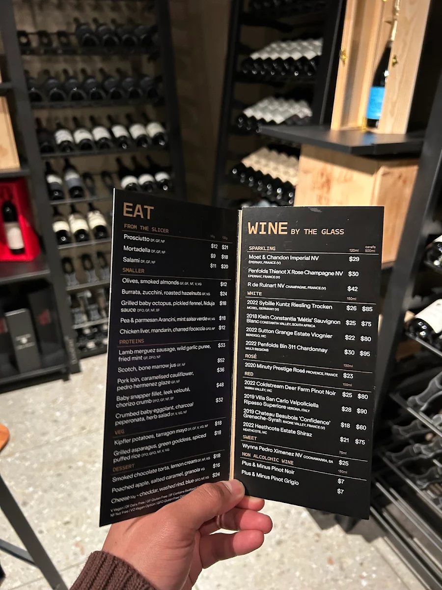Menu, The Wine Room