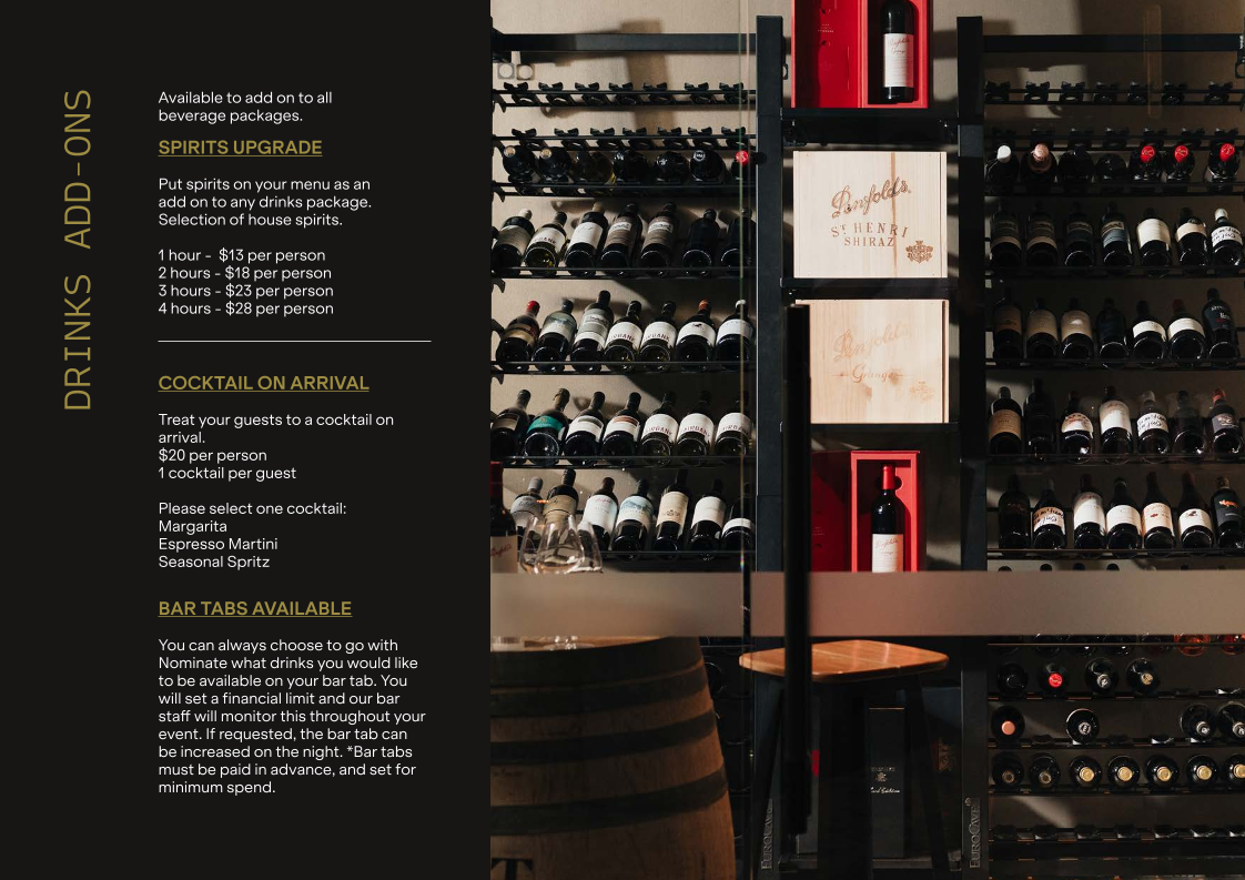 Menu, The Wine Room