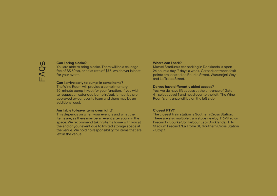 Menu, The Wine Room