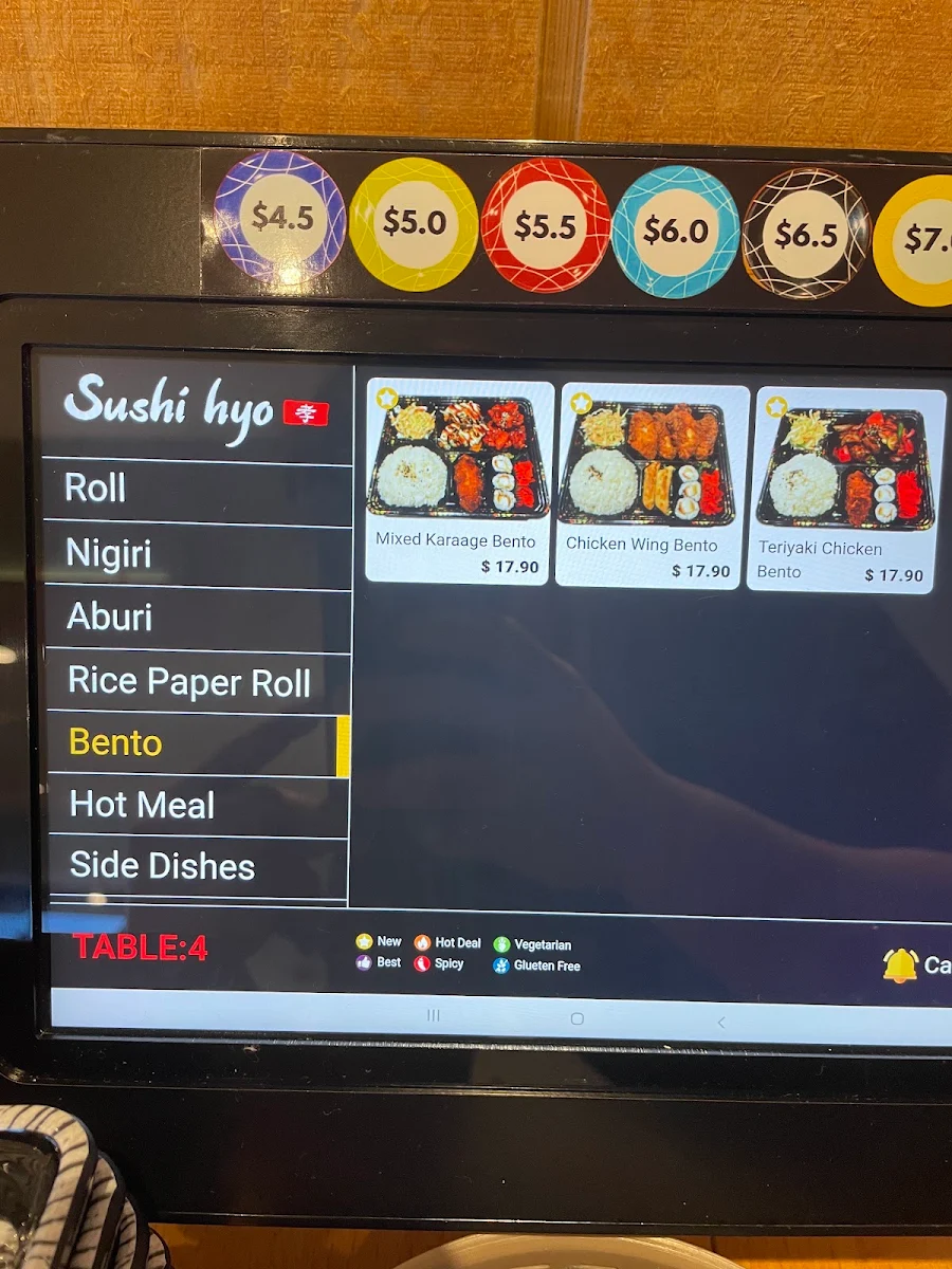 Menu, Sushi Hyo