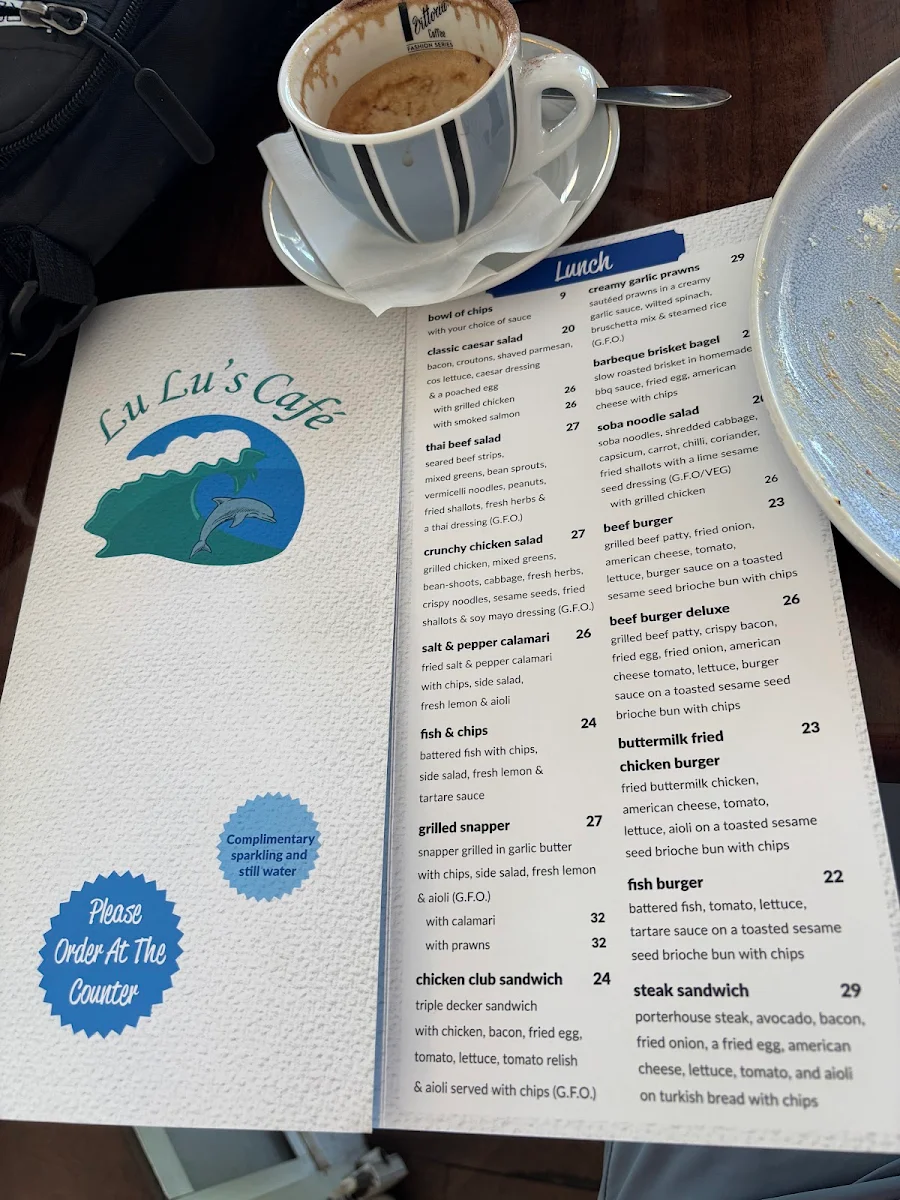 Menu, Lu Lu's Cafe