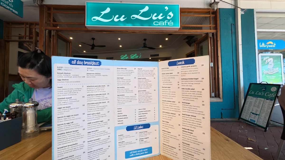 Menu, Lu Lu's Cafe