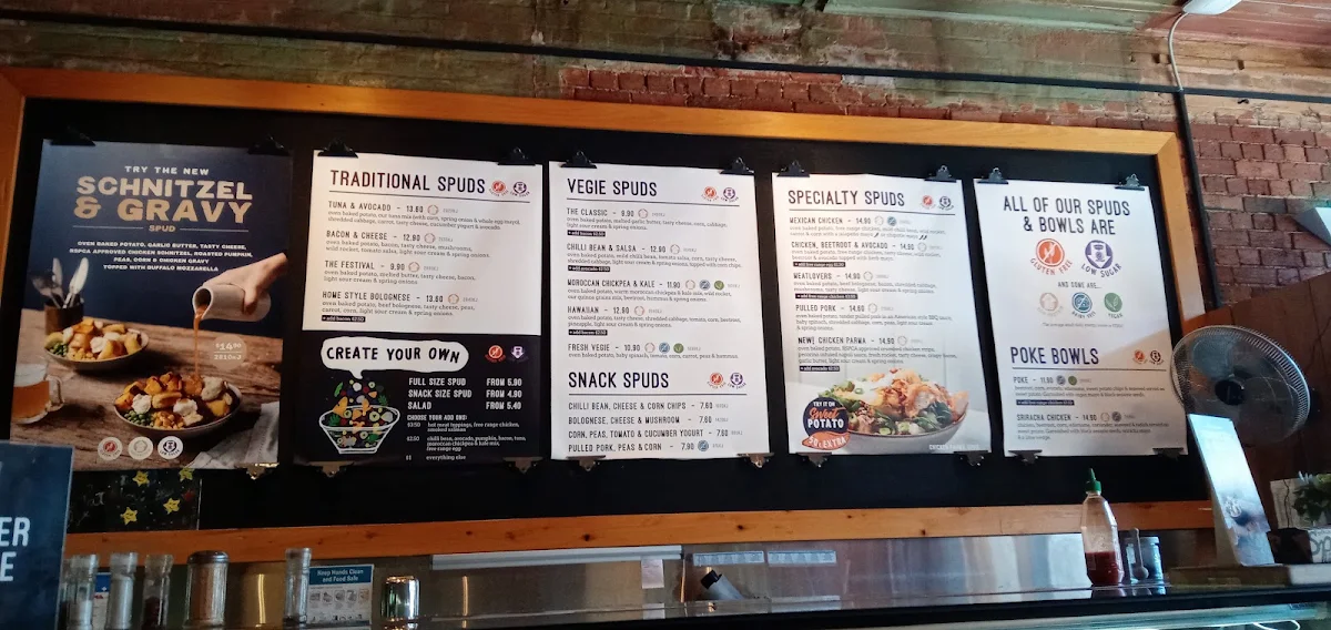 Menu, SpudBAR South Yarra