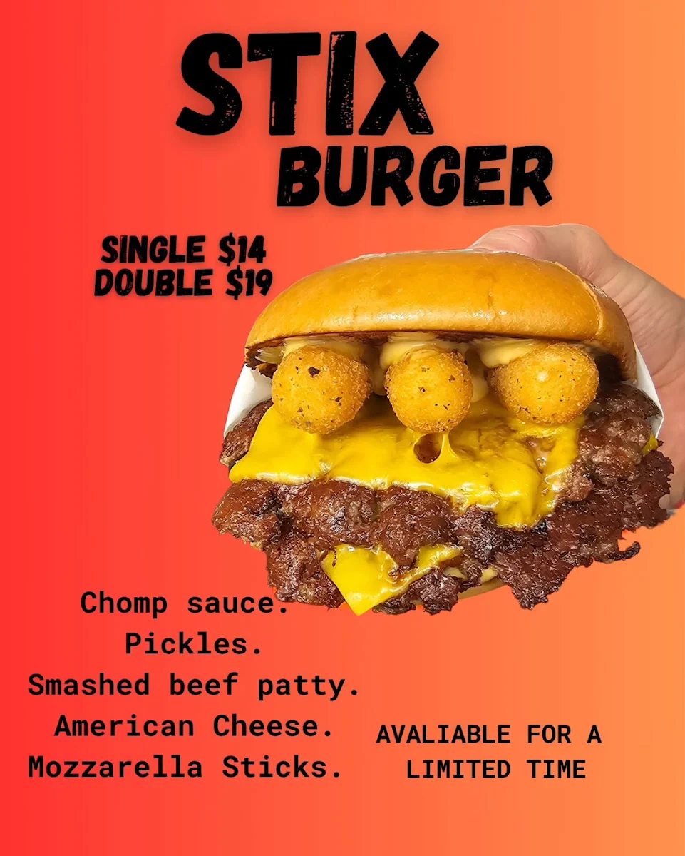 Menu, Chomp Burgers