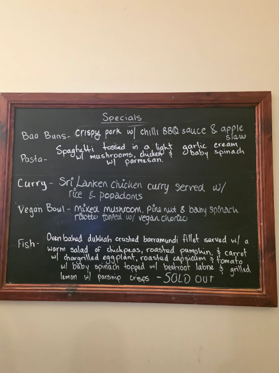Menu, Alpine Restaurant