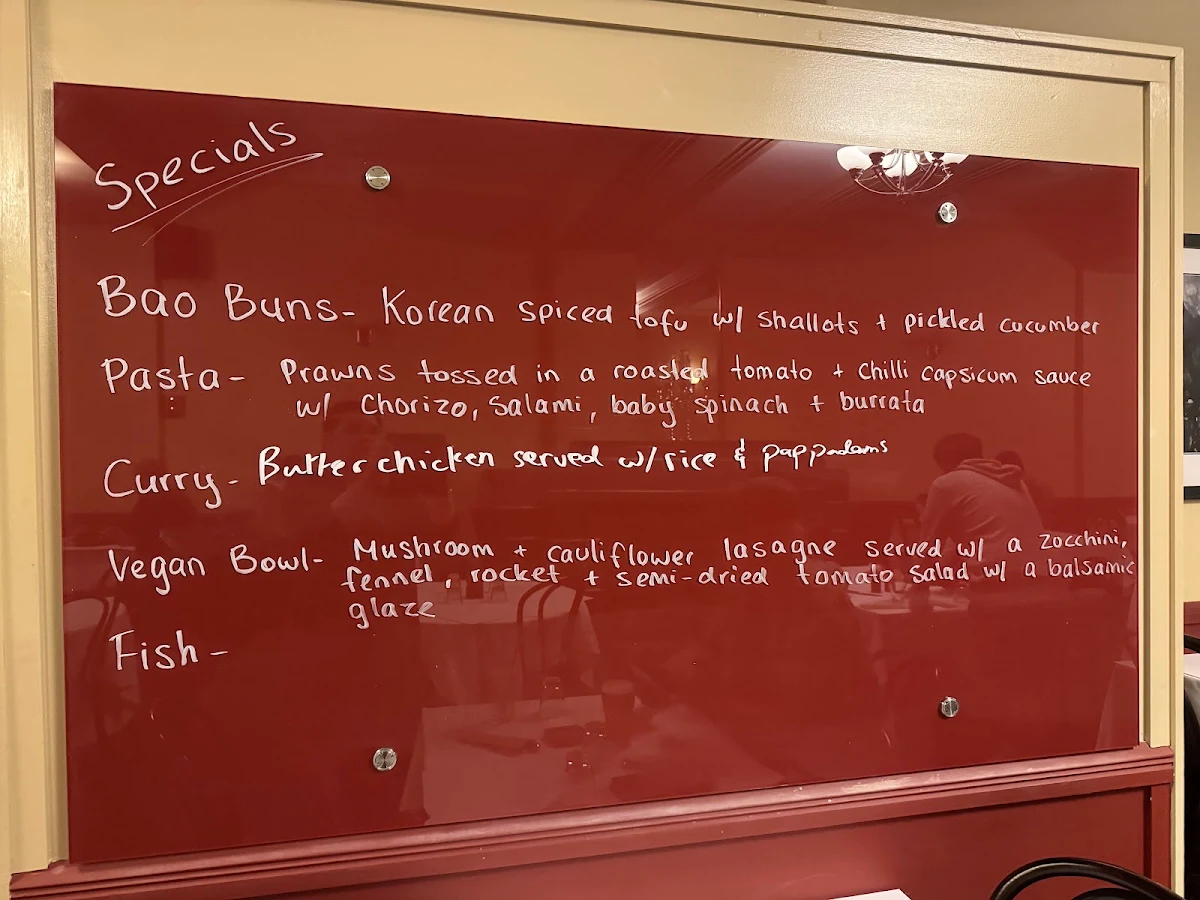 Menu, Alpine Restaurant