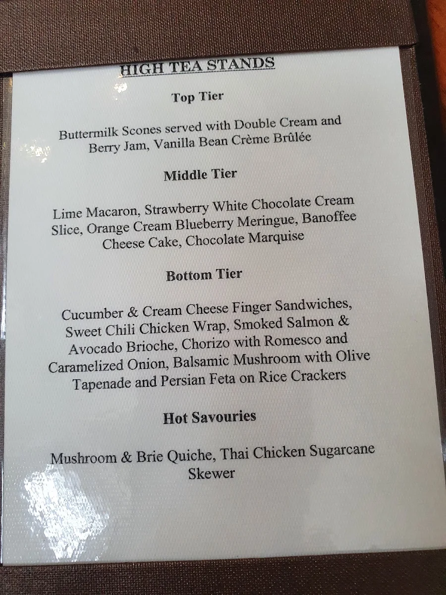 Menu, The Tea Lounge