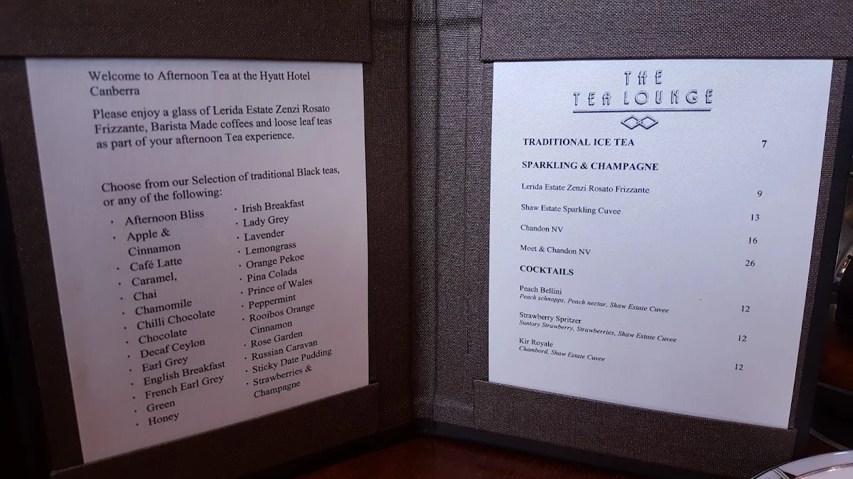 Menu, The Tea Lounge
