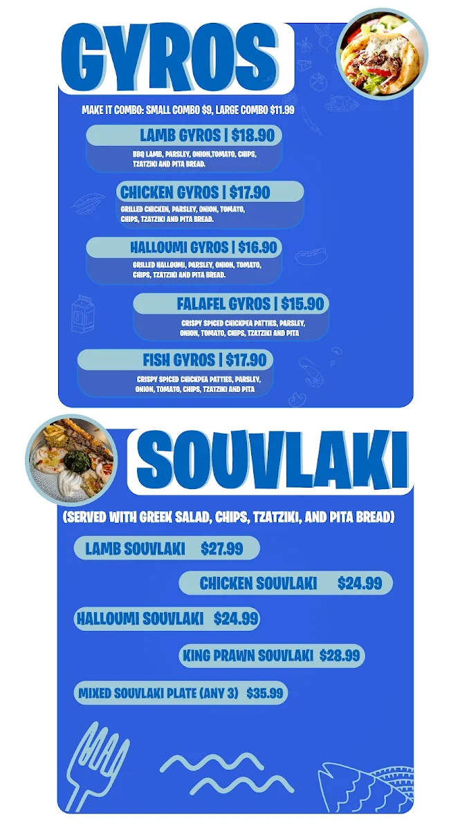 Menu, Souvla & Grill